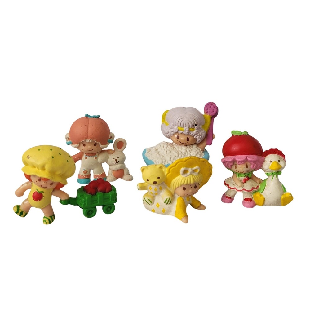 Vintage 80's Strawberry Shortcake PVC Baby Figurines Lot of 5 Kenner 1980's